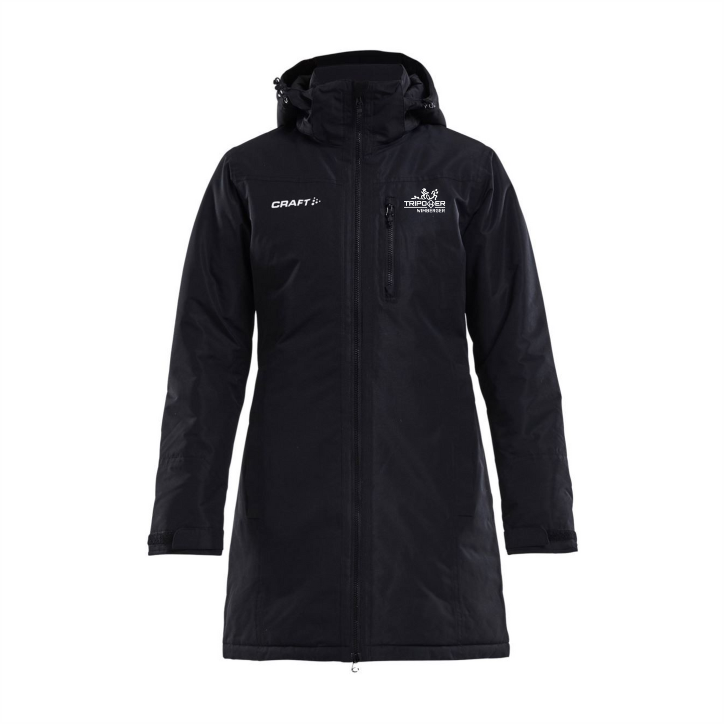 Damen-Craft Parka mit Tripower-Logo von Haidersport, wetterfeste Jacke mit Kapuze und sportlichem Design.