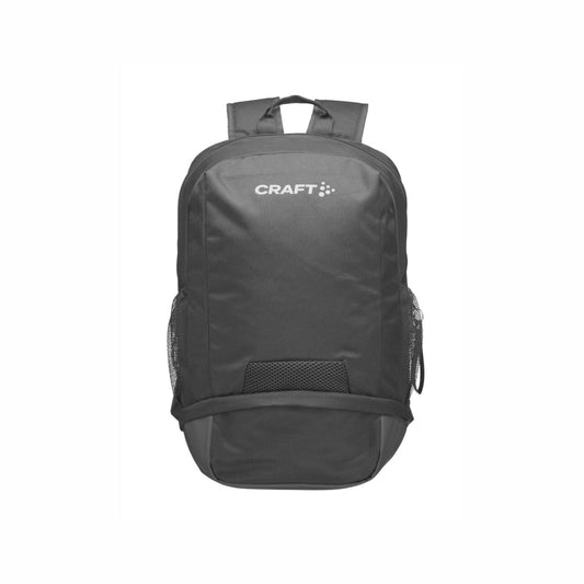 Haidersport Craft Ability Rucksack, Frontansicht, schwarzes Sporttaschen-Design mit Reißverschluss und Tragegriffen